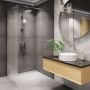 Ścianka prysznicowa walk-in 80 cm chrom półmat/szkło ze wzorem AK32189 Invena zdj.7