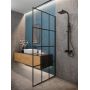 Ścianka prysznicowa walk-in 90 cm czarny półmat/szkło ze wzorem AK32197 Invena zdj.3