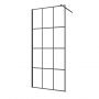 Ścianka prysznicowa walk-in 90 cm czarny półmat/szkło ze wzorem AK32197 Invena zdj.1