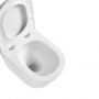 Miska WC z deską wolnoopadającą wisząca bez kołnierza ze spłukiwaniem wirowym biały połysk CE93001 Invena Limnos zdj.5