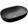 Umywalka 60x42 cm owalna nablatowa czarna CE34005 Invena Korfu zdj.1