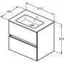 Umywalka z szafką 61 cm dąb R0572Y8 Ideal Standard Eurovit+ zdj.2