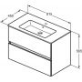 Umywalka z szafką 81.5 cm szarą R0574TI Ideal Standard Eurovit+ zdj.2