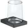 Kubek do mycia zębów czarny-przezroczysty-chrom 11150139000 Keuco Edition 11 zdj.1