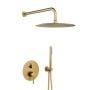 Zestaw prysznicowy podtynkowy z deszczownicą złoty 503950139 KFA Armatura Moza Brushed Light Gold zdj.1