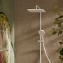 Zestaw prysznicowy ścienny termostatyczny z deszczownicą biały 575691044 KFA Armatura Malaga White zdj.7