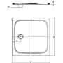 Kaldewei Cayonoplan brodzik 90x90 cm kwadratowy model 2254-5 z obniżonym nośnikiem styropianowym czarny 361447980701 zdj.2