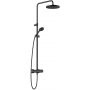 Zestaw prysznicowy ścienny termostatyczny z deszczownicą czarny 680823900 Kludi Logo Neo zdj.1