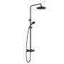 Kludi Dual Shower System 680823900 zestaw prysznicowy ścienny termostatyczny z deszczownicą czarny zdj.1