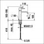 Bateria umywalkowa stojąca chrom HF506604100000 Laufen Meda zdj.2