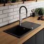 Zlewozmywak granitowy 76x44 cm czarny SBB711T Laveo Barbados zdj.4