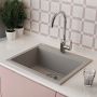 Zlewozmywak granitowy 57x50 cm beżowy SBT410Y Laveo Tau zdj.4