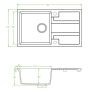 Zlewozmywak granitowy 76x44 cm SBB511T Laveo Barbados zdj.2