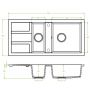 Zlewozmywak granitowy 100x48 cm SBB531T Laveo Barbados zdj.2
