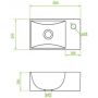 Umywalka 35x21 cm prostokątna nablatowa biała VUK6135 Laveo Kvadrato zdj.2