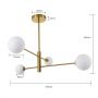 Lampa podsufitowa 4x40 W biała-złota LP0024P Light Prestige Dorado zdj.2