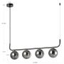 Lampa wisząca 4x40 W grafitowa LP0054Lgrafit Light Prestige Alisa zdj.2