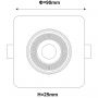 Lampa do zabudowy 1x3 W czarna LP15061RSBKSquare Light Prestige Plus zdj.2