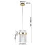 Lampa wisząca 1x10 W złota LP29101PGD Light Prestige Vetro zdj.2