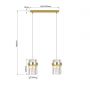 Lampa wisząca 2x10 W złota LP29102LGD Light Prestige Vetro zdj.2