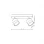 Lampa podsufitowa 2x7 W biała LP63312WSTRWH Light Prestige Kendal zdj.2