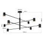 Lampa wisząca x8 W czarna LP7318PBK Light Prestige Snow zdj.2