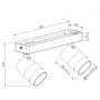 Lampa podsufitowa 2x50 W czarna LP7702WBK Light Prestige Anillo zdj.2