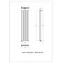 Grzejnik dekoracyjny 160x41 cm podłączenie dolne czarny RINP1600410S040ZDC Luxrad Ring Podwójny zdj.2