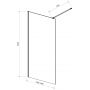 Ścianka prysznicowa walk-in 140 cm czarny mat/szkło przezroczyste S169008 Meissen Keramik Kontra zdj.2