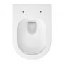 Miska WC z deską wolnoopadającą wisząca bez kołnierza ze spłukiwaniem wirowym biały połysk S4037001 Mito Mesta zdj.4