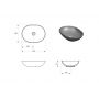 Umywalka 50x38 cm owalna nablatowa antracyt K711021 Mito Savio zdj.2