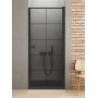Drzwi prysznicowe 80 cm uchylne czarny mat/szkło ze wzorem D0276A New Trendy New Soleo Black zdj.1