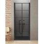 Drzwi prysznicowe 90 cm uchylne czarny mat/szkło ze wzorem D0281A New Trendy New Soleo Black zdj.1