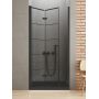 Drzwi prysznicowe 90 cm składane czarny mat/szkło ze wzorem D0283A New Trendy New Soleo Black zdj.1