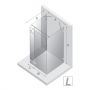 Kabina prysznicowa 100x80 cm prostokątna czarny połysk/szkło przezroczyste EXK6260 New Trendy Eventa Black Chrome zdj.2
