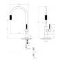 Bateria kuchenna do filtra wody stojąca czarna SW9057BL Omnires Switch zdj.2