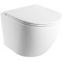 Miska WC z deską wolnoopadającą wisząca bez kołnierza ze spłukiwaniem wirowym biały mat OTTAWASPMWBM Omnires Ottawa zdj.1