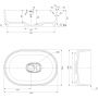Umywalka 62x42 cm owalna nablatowa biała CADENCE620BM Omnires Cadence M+ zdj.2