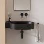 Umywalka 64x44 cm narożna ścienna-nablatowa czarna OVO645UWLBLV Omnires Ovo M+ zdj.6