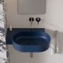 Umywalka 64x44 cm owalna ścienna-nablatowa niebieska OVO645UWLMB Omnires Ovo M+ zdj.5