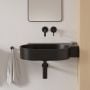 Umywalka 64x44 cm narożna ścienna-nablatowa czarna OVO645UWPBLV Omnires Ovo M+ zdj.5