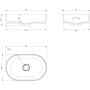 Umywalka 55x36 cm owalna nablatowa szary/kamień OVOUNAG Omnires Ovo M+ zdj.2