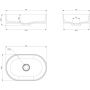 Umywalka 55x36 cm owalna nablatowa biała OVOUNBM Omnires Ovo M+ zdj.2
