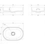 Umywalka 55x36 cm owalna nablatowa OVOUNTE Omnires Ovo M+ zdj.2