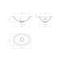 Umywalka 38x25 cm owalna podblatowa SHELL380UPAG Omnires Shell M+ zdj.2