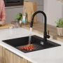 Primagran Oslo Step MAX 60 Multilevel zlewozmywak granitowy 58x53 cm czarny O_OOIKC-001 zdj.11