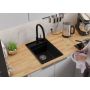 Primagran Oslo 40 Pocket Multilevel zlewozmywak granitowy 38x53 cm czarny O_OOFKC-001 zdj.4