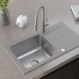 Zlewozmywak granitowo-stalowy 78x44 cm szary/grafitowy/onyx FUSE7844SZ3623500BS Quadron Edward zdj.9