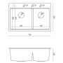 Zlewozmywak GraniteQ 90x62 cm HCQB9062U8PVDG1 Quadron Bill zdj.3