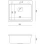Zlewozmywak GraniteQ 59.5x50 cm beżowy HCQK5052ST Quadron Kurt 110 zdj.2